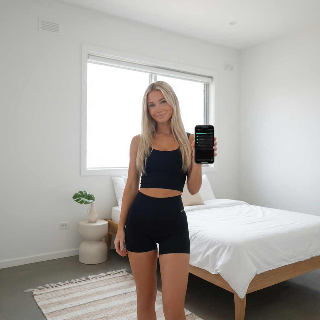 Person using TaskPop in bedroom